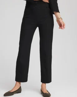 Petite Bi-Stretch Straight Ankle Pants