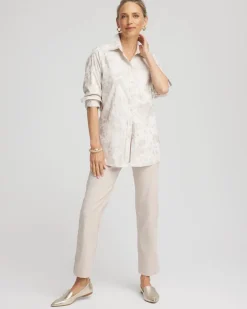 Petite Bi-Stretch Straight Ankle Pants