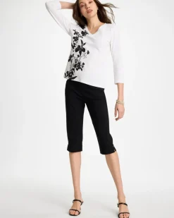Petite Brigitte™ Slim Rivet Pull-On Capri