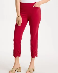 Petite Brigitte™ Slim Scalloped Ankle Pants