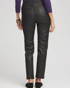 Petite Coated Denim Girlfriend Ankle Jeans