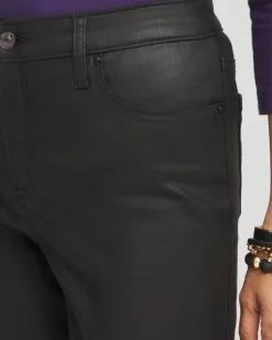 Petite Coated Denim Girlfriend Ankle Jeans