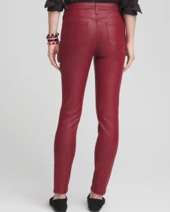 Petite Coated Denim Girlfriend Ankle Jeans