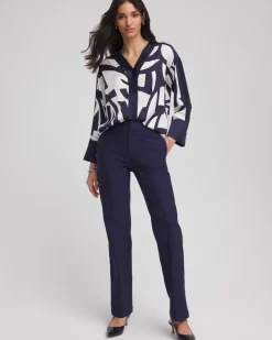 Petite Cotton Straight-Leg Trousers