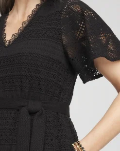 Petite Crochet-Lace Maxi Dress