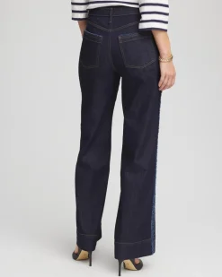 Petite Frayed High-Rise Wide-Leg Jeans
