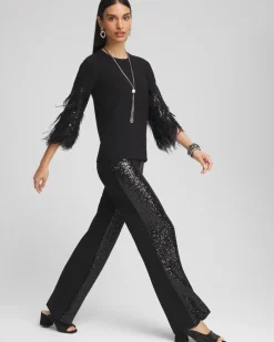 Petite Juliet Sequin Wide Leg Pant