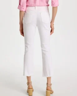 Petite No Stain Girlfriend Fray Hem Kick Flare Jeans