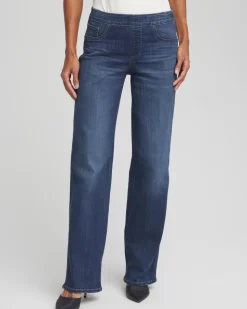 Petite Pull-On Wide-Leg Jeans