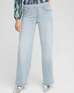 Petite Pull-On Wide-Leg Jeans
