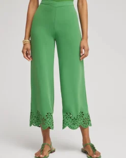 Petite Satin Eyelet Hem Culottes
