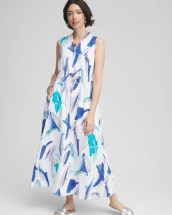 Petite Sleeveless Gauze Maxi Dress