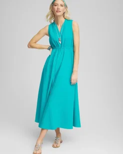 Petite Sleeveless Gauze Maxi Dress
