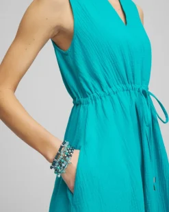 Petite Sleeveless Gauze Maxi Dress