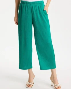 Petite Travelers™ Crinkle Textured Crop Pants