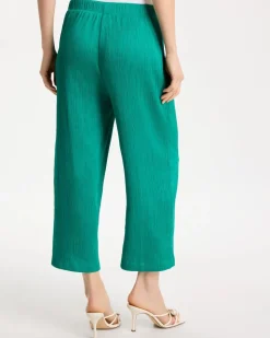 Petite Travelers™ Crinkle Textured Crop Pants