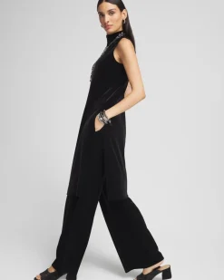 Petite Travelers™ Velvet Wide Leg Pant