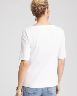 Pima Cotton Bateau-Neck Tee