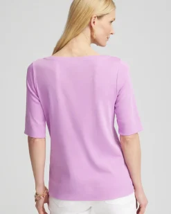 Pima Cotton Bateau-Neck Tee