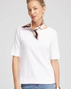 Pima Cotton Bateau-Neck Tee