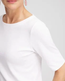 Pima Cotton Bateau-Neck Tee