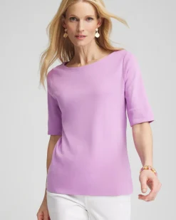 Pima Cotton Bateau-Neck Tee