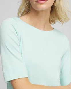 Pima Cotton Bateau-Neck Tee