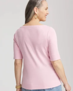 Pima Cotton Bateau-Neck Tee