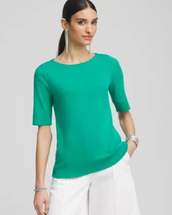 Pima Cotton Bateau-Neck Tee