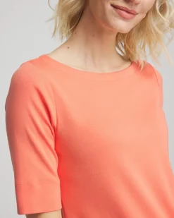 Pima Cotton Bateau-Neck Tee