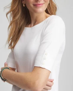 Pima Cotton Bateau-Neck Tee