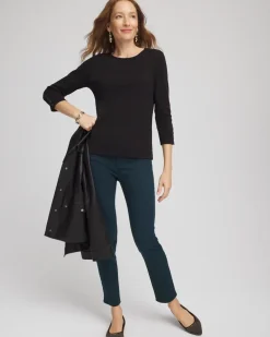 Pima Cotton Crewneck Button Tee