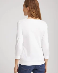 Pima Cotton Crewneck Button Tee