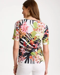 Pima Cotton Elbow-Sleeve Tee