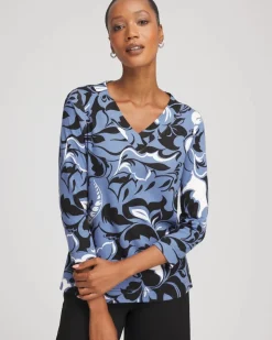 Pima Cotton Floral 3/4 Sleeve Tee