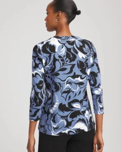 Pima Cotton Floral 3/4 Sleeve Tee