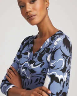 Pima Cotton Floral 3/4 Sleeve Tee