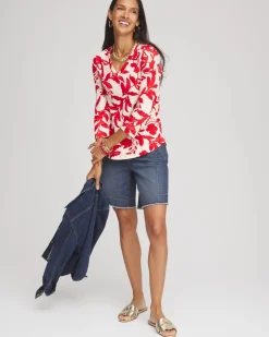 Pima Floral 3/4 Sleeve Tee