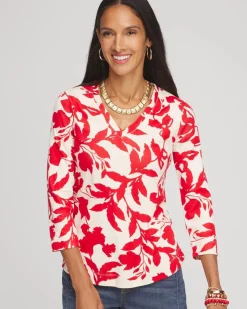 Pima Floral 3/4 Sleeve Tee