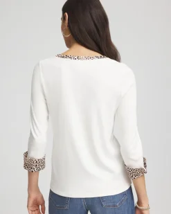 Pima Jewel Neck Contrast Tee