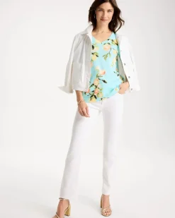 Pima Printed Elbow-Sleeve Tee
