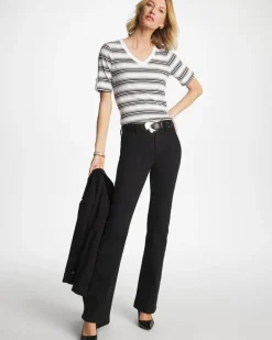 Pima V-Neck Tab Sleeve Tee