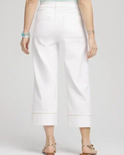 Pintuck High-Cuff Cropped Jeans