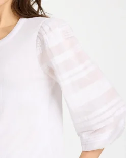 Pintuck Puff Sleeve Tee