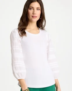 Pintuck Puff Sleeve Tee