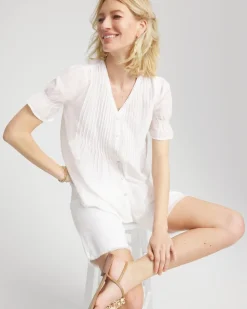Pleated Cotton-Silk Shirt
