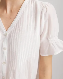 Pleated Cotton-Silk Shirt