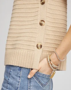 Pointelle Button Sweater Vest