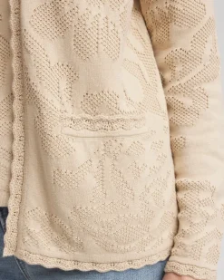 Pointelle Lace Scallop Cardigan