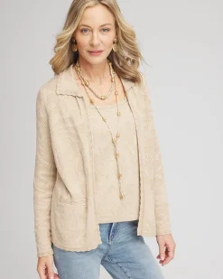 Pointelle Lace Scallop Cardigan